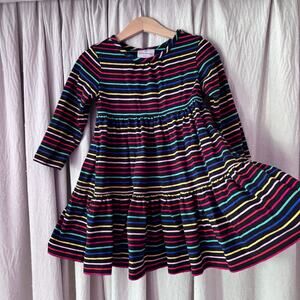Hanna Andersson Rainbow Stripe Tiered Dress Size 90 (2-3T)